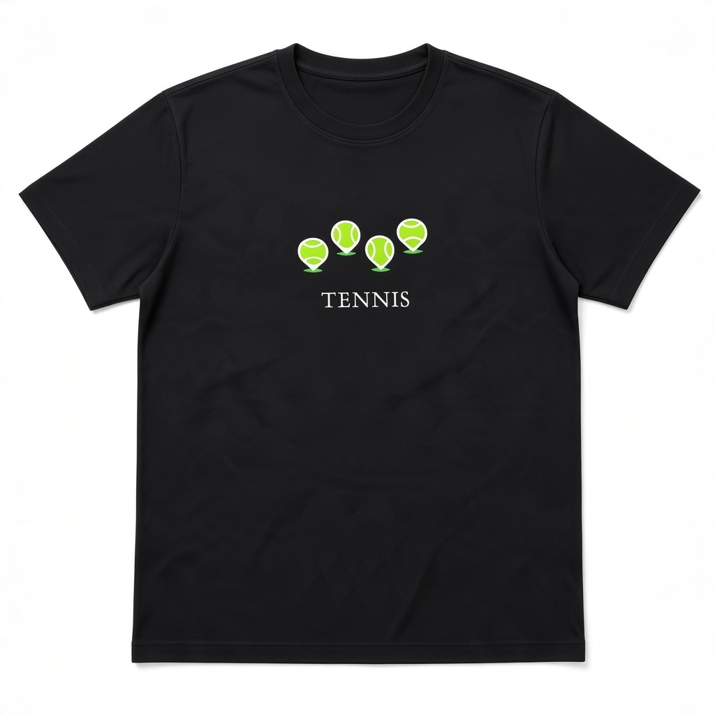 Tennis Map Pins Embroidered Unisex T-Shirt