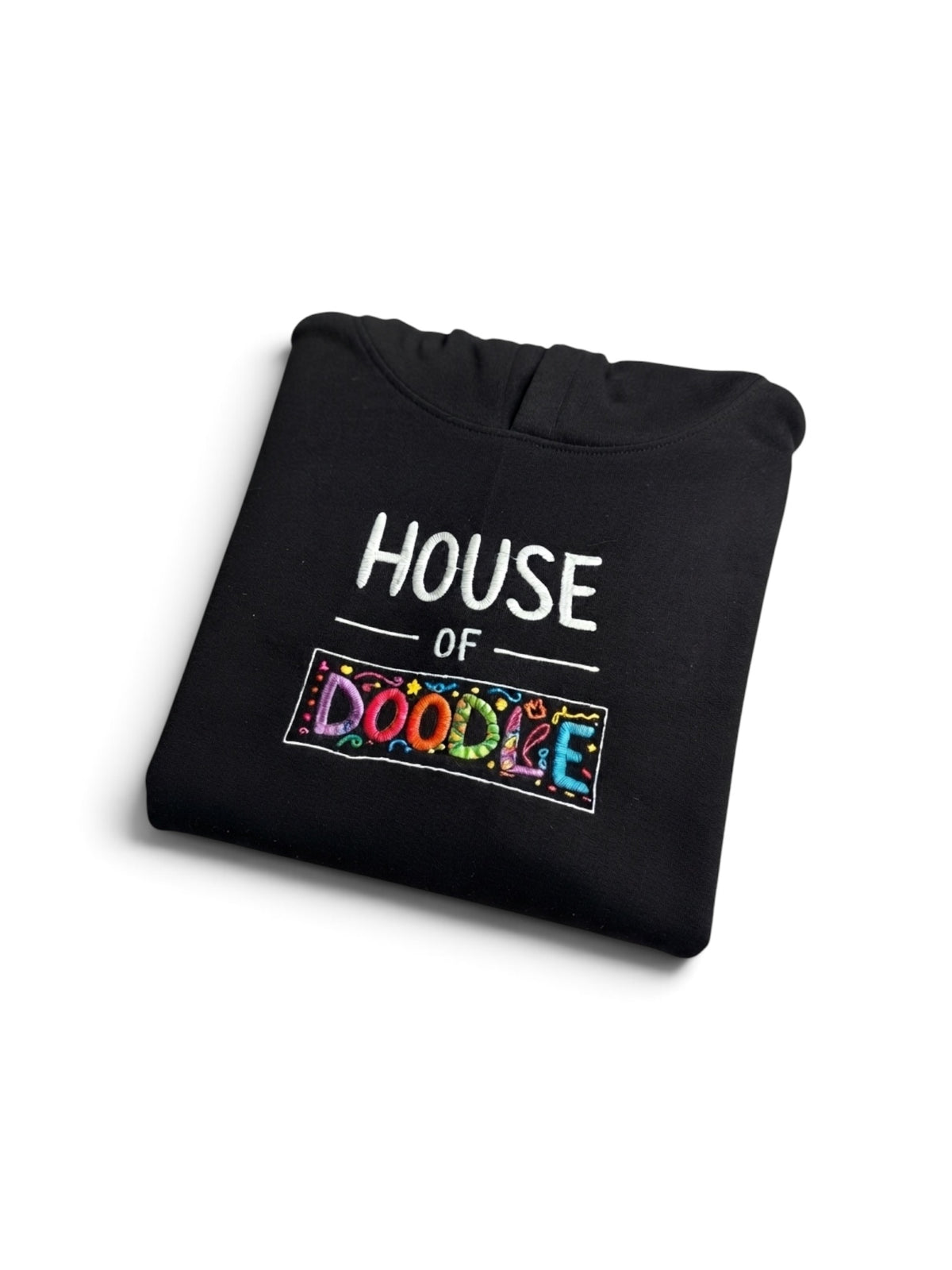 House Of Doodle Embroidery Signature Black Unisex Hoodie