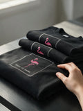 Flamingo Box Patch Embroidered Oversized Unisex T-Shirt