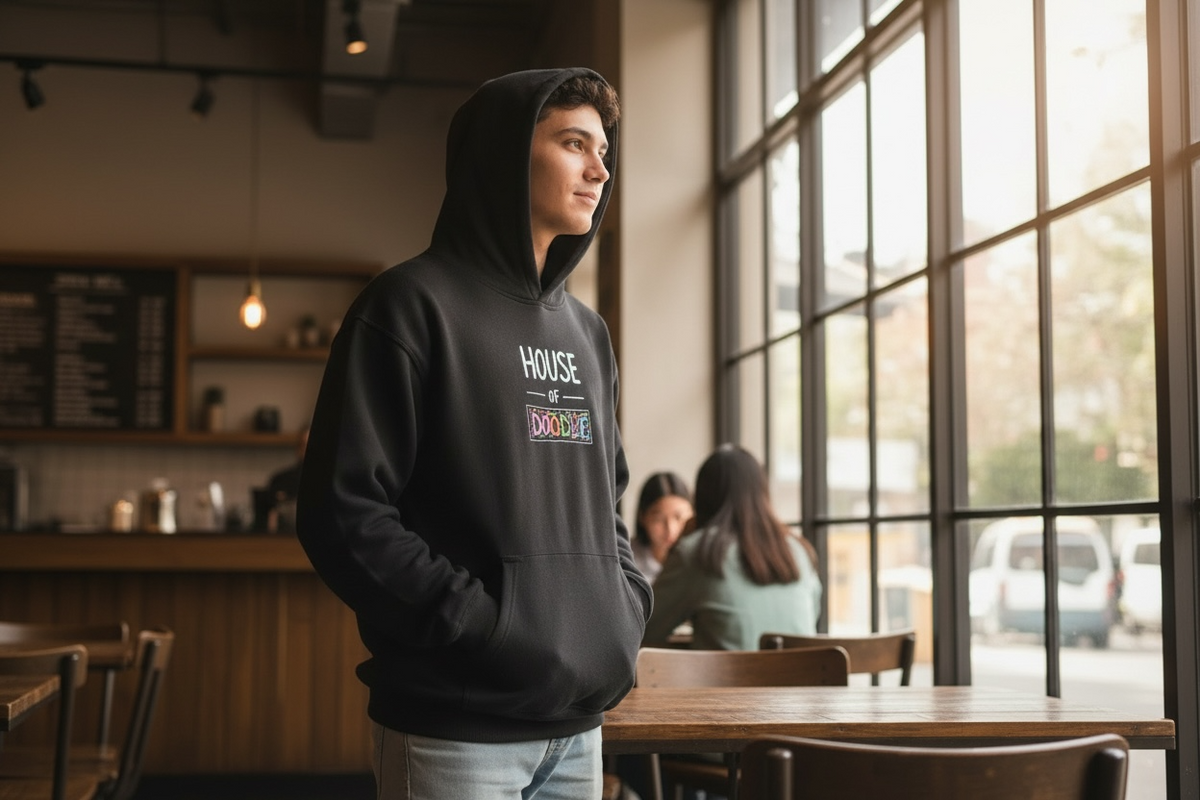 House Of Doodle Signature Black Hoodie