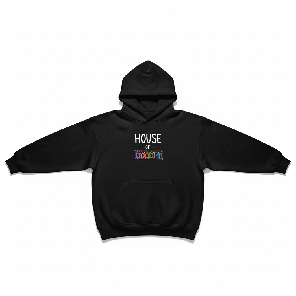 House Of Doodle Signature Black Hoodie